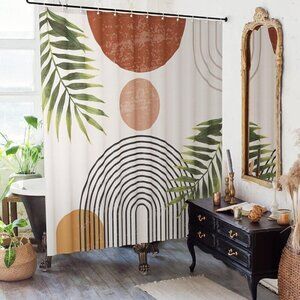 Beautiful boho shower curtain mid century modern decorative 72x72